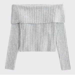 Abercrombie & Fitch Ribbed Foldover Off-The-Shoulder Sweater